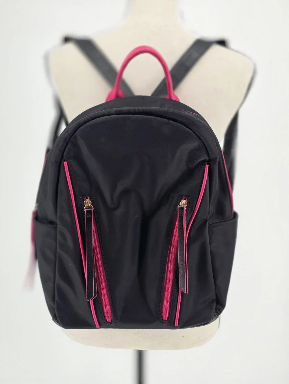 Like Dreams LD Black Nylon Mini Backpack Pink Accents New Without Tags